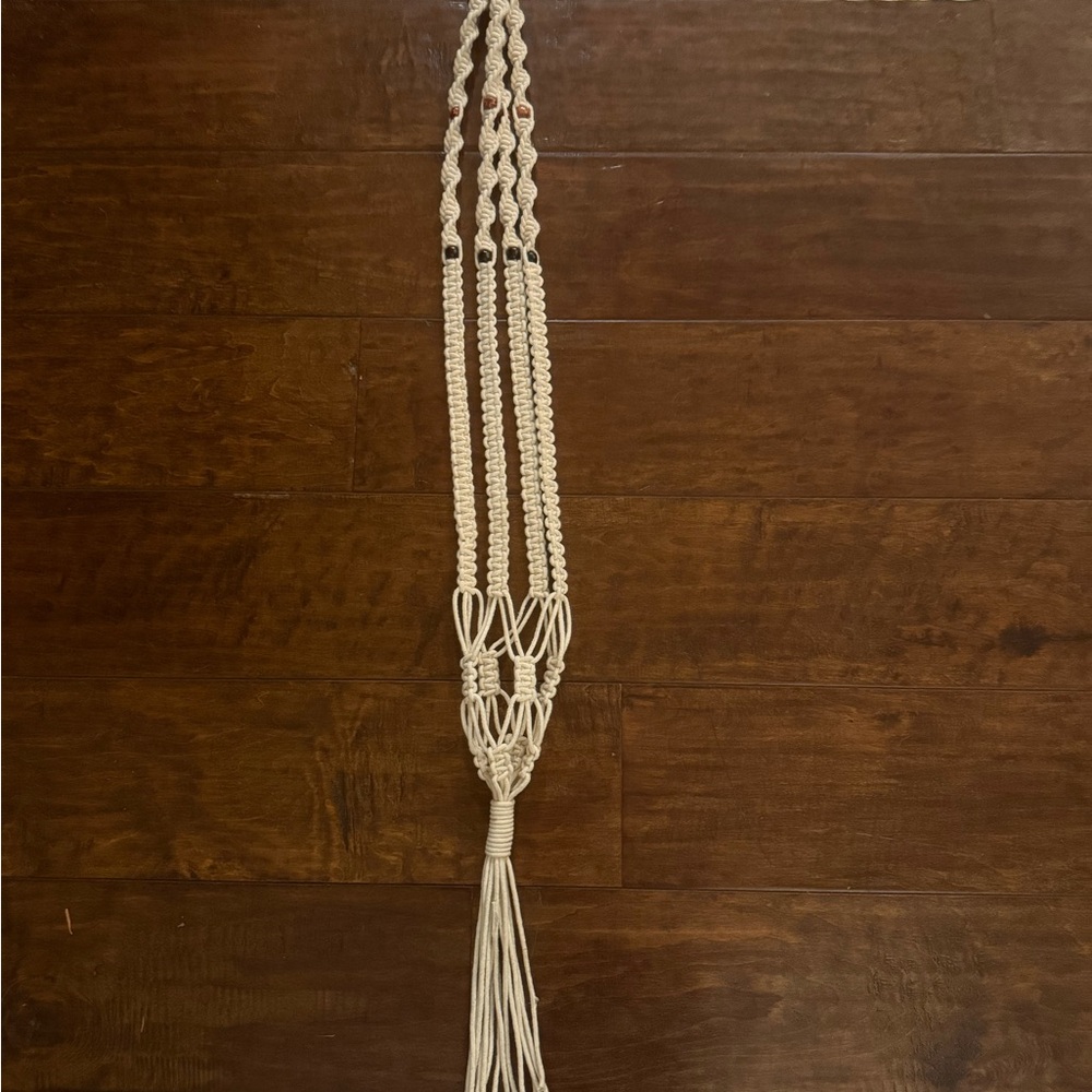 Handcrafted Cream Macramé Plant Hanger